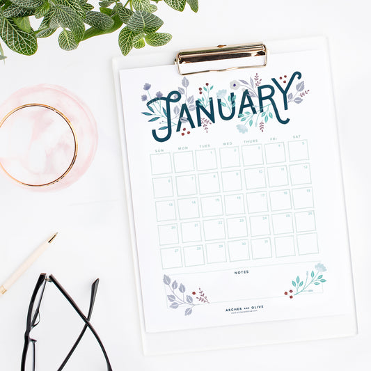 Freebie Friday - January 2019 Calendar!