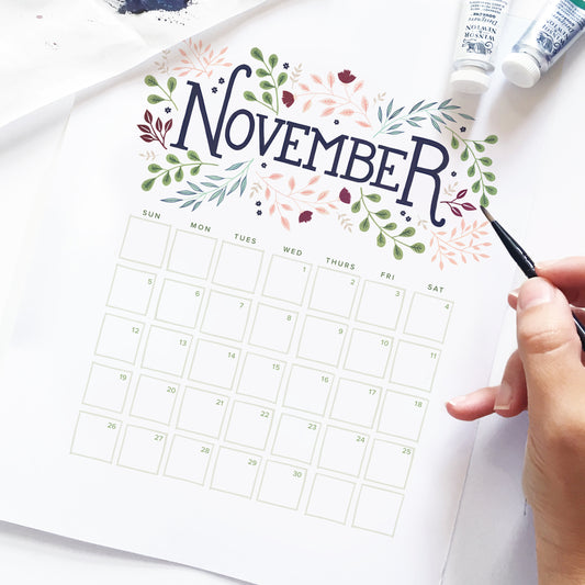 Freebie Friday - November 2017 Calendar