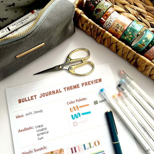 4 Spring Bullet Journal Themes Ideas + FREE Theme Planner Worksheet