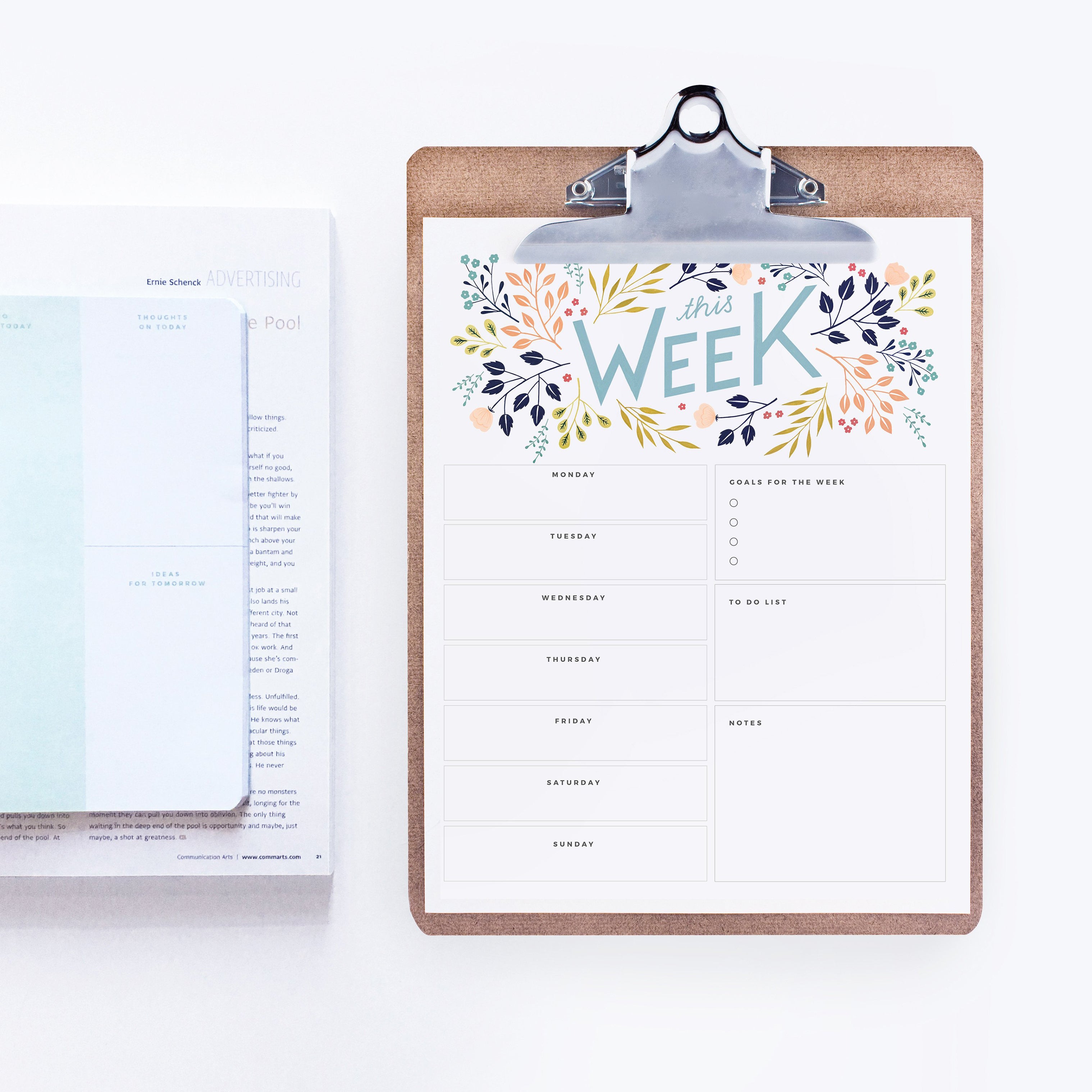 Freebie Friday - Portrait Weekly Planner – Archer and Olive