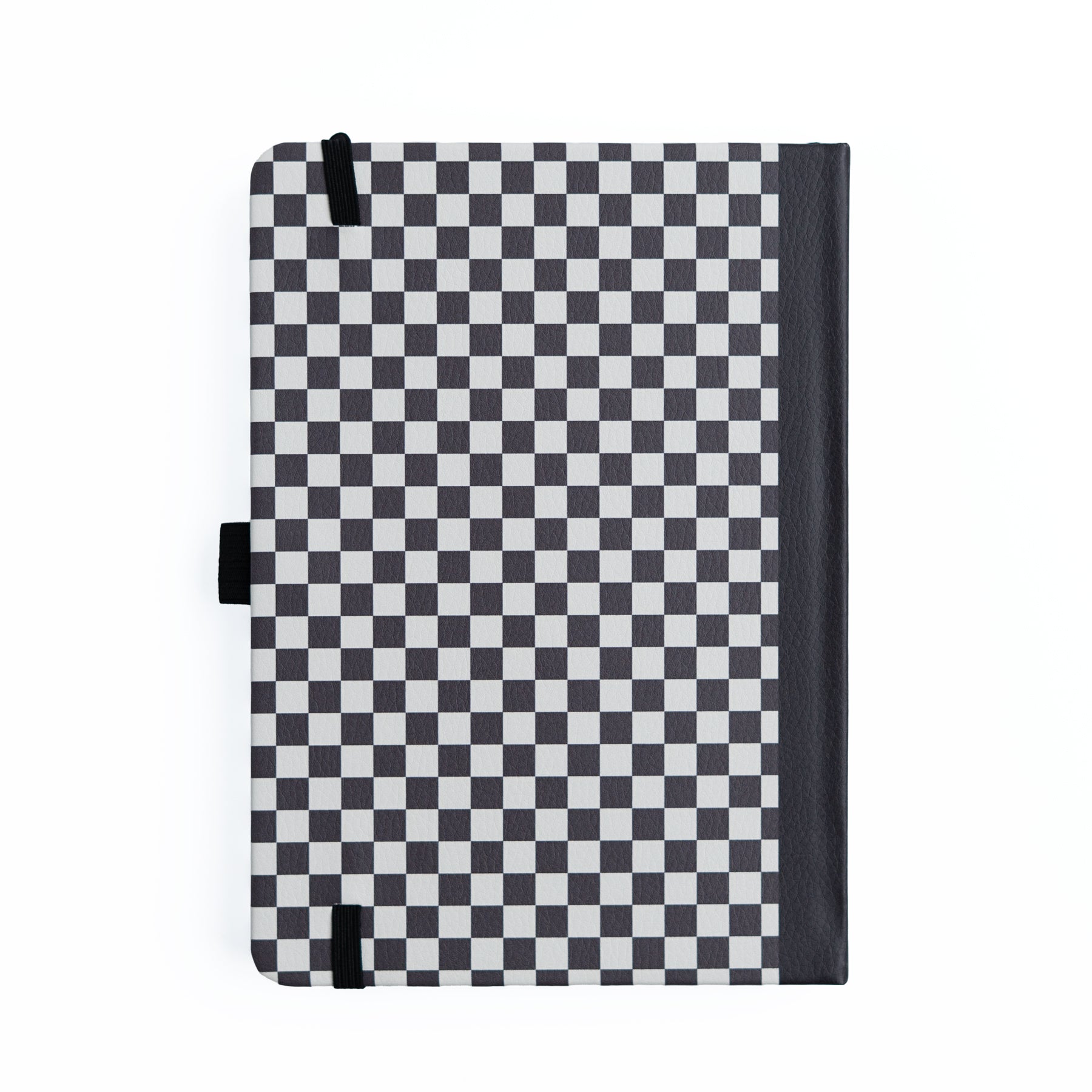 Checkered patterned notebook cover on a white background