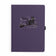 Deep purple buckram notebook with silver black cat & bat details