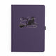 Deep purple buckram notebook with silver black cat & bat details