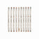 Set of ten Quiet Corners calligraphy pens with flexible brush tips laid out with lettering samples