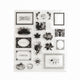 Clear acrylic stamp sheet with vintage postage frames and autumn nature motifs