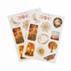 Two sticker sheets with sun, moon, lantern, and autumn tree illustrations