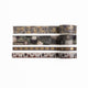 Four rolls of The Writer's Desk Washi Tape with typewriter, lamp, and gold geometric patterns