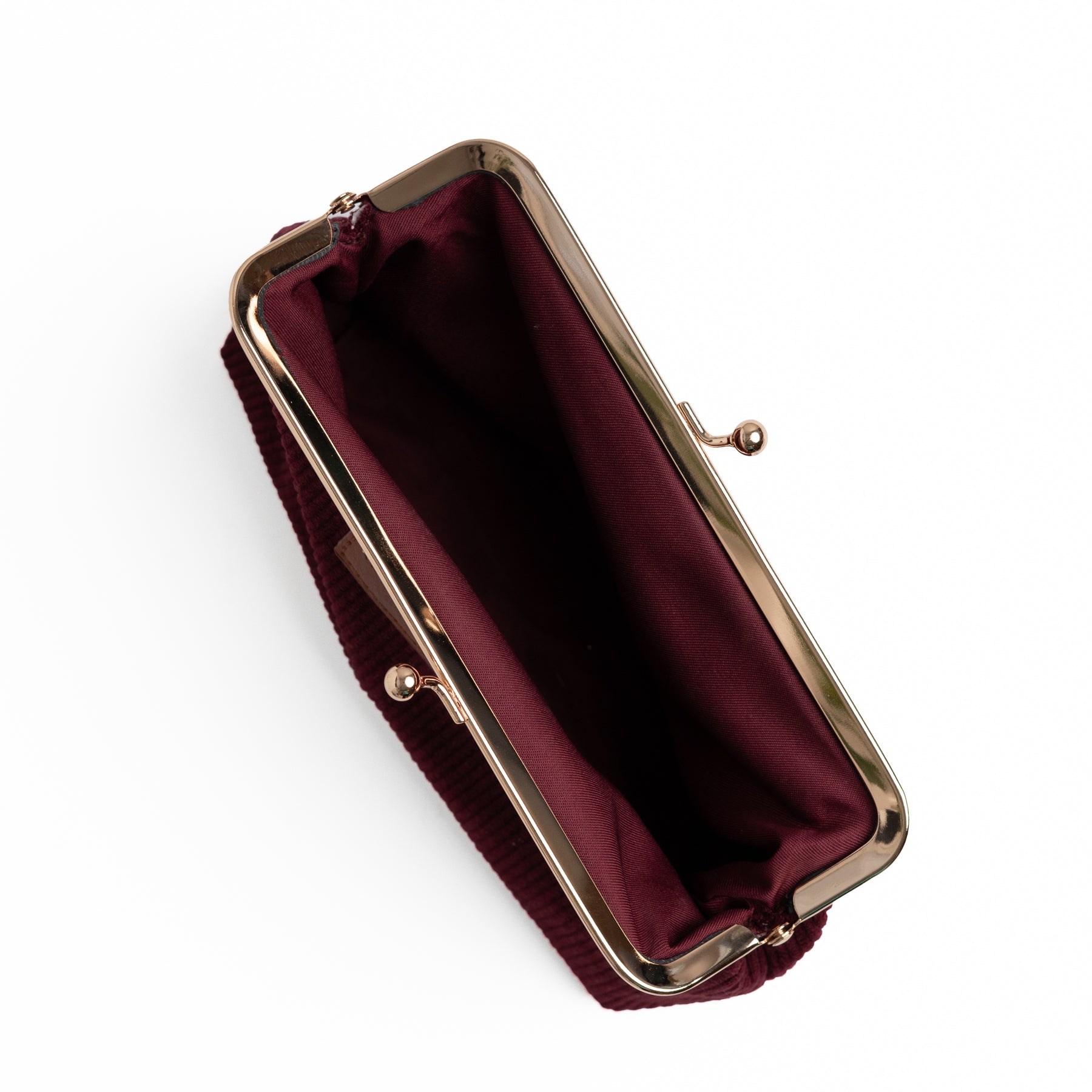 Quiet Corners Kiss Lock Pouch in Maroon