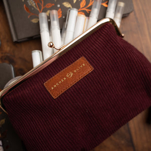 Quiet Corners Kiss Lock Pouch in Maroon