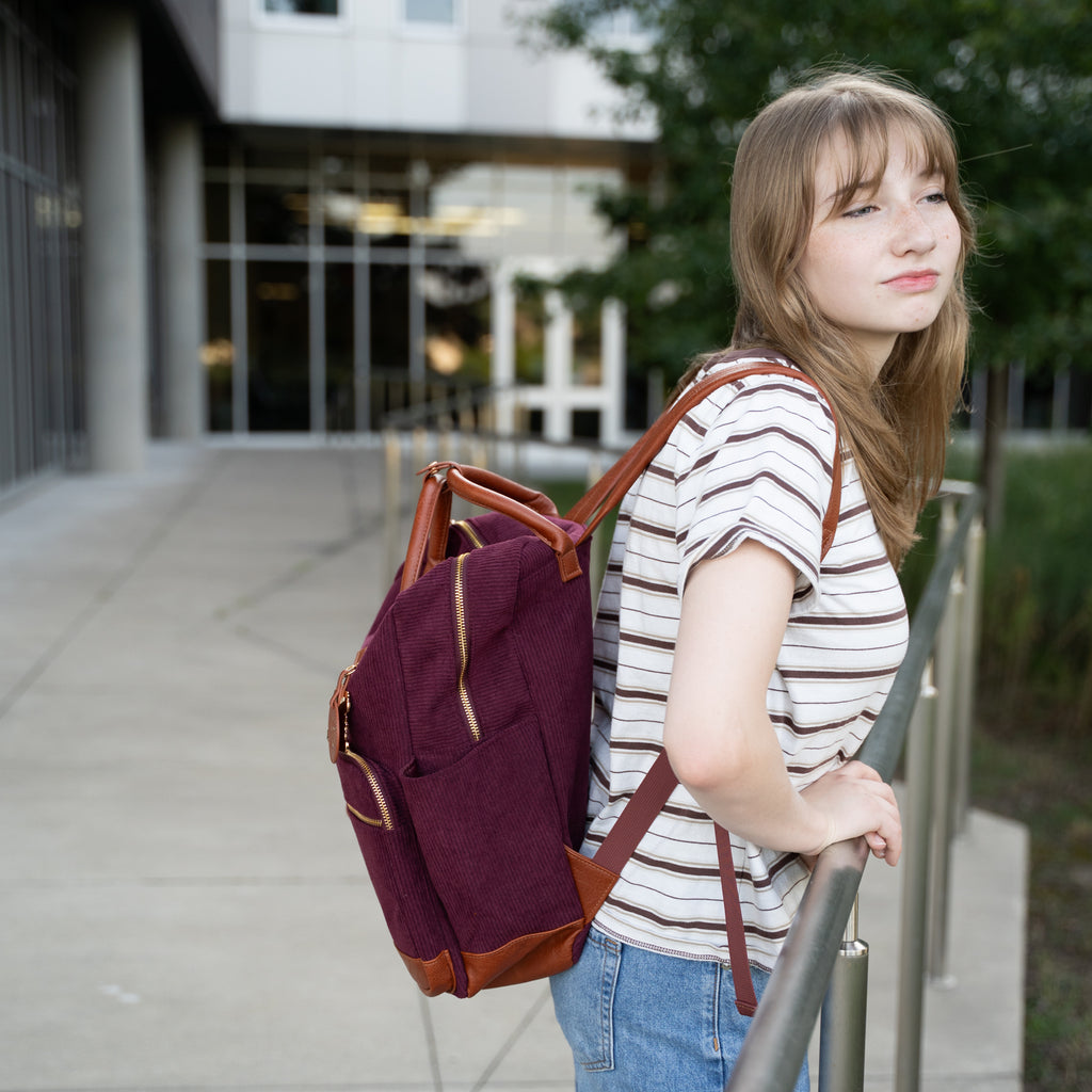 Quiet Corners Backpack In Maroon