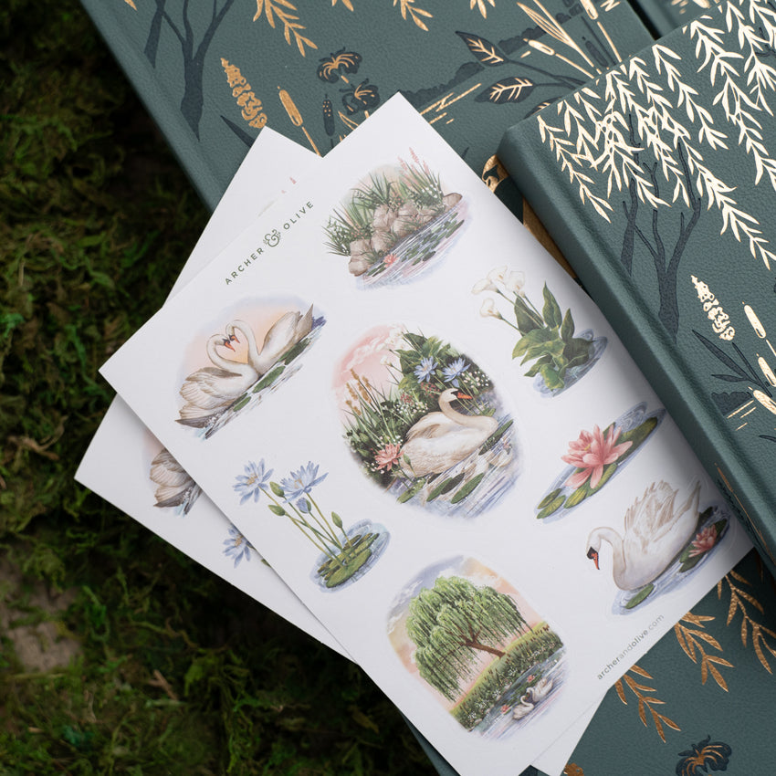 Swan Pond Sticker Set | Archer & Olive – Archer and Olive