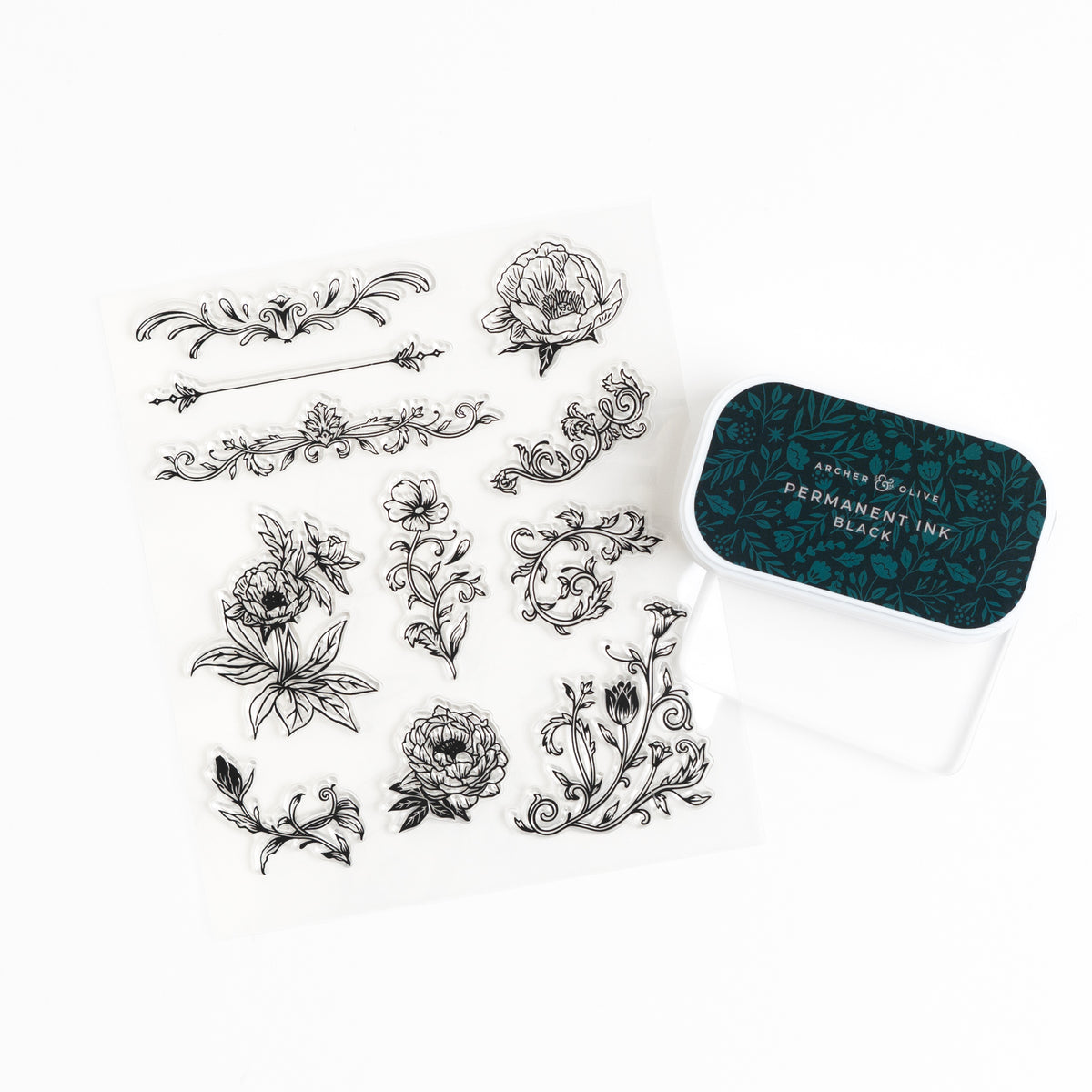 Antique Floral Stamp Set - Archer and Olive