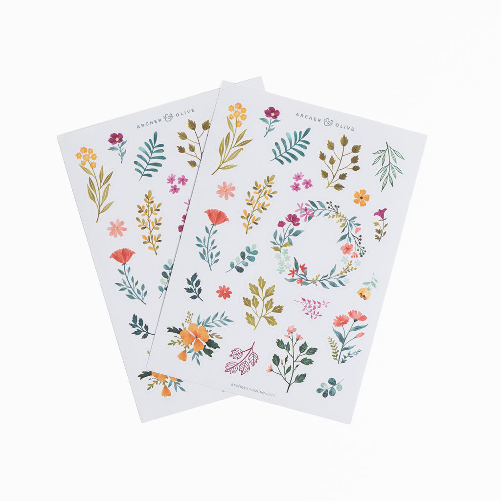 Signature Floral Sticker Set - Archer and Olive