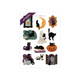 Printable black cat Halloween sticker set for journals & planners