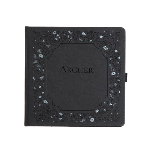 8x8 Midnight Floral: Dot Grid Notebook