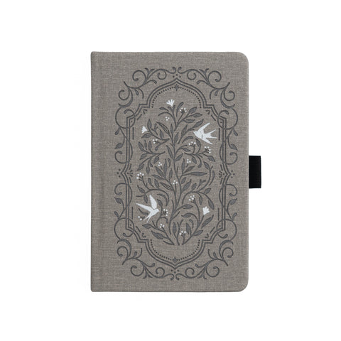 Songbird in Warm Gray Dot Grid Notebook