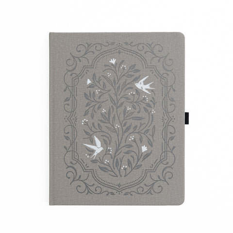 Songbird in Warm Gray Dot Grid Notebook