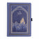 Periwinkle notebook with a castle and dragon design on the cover