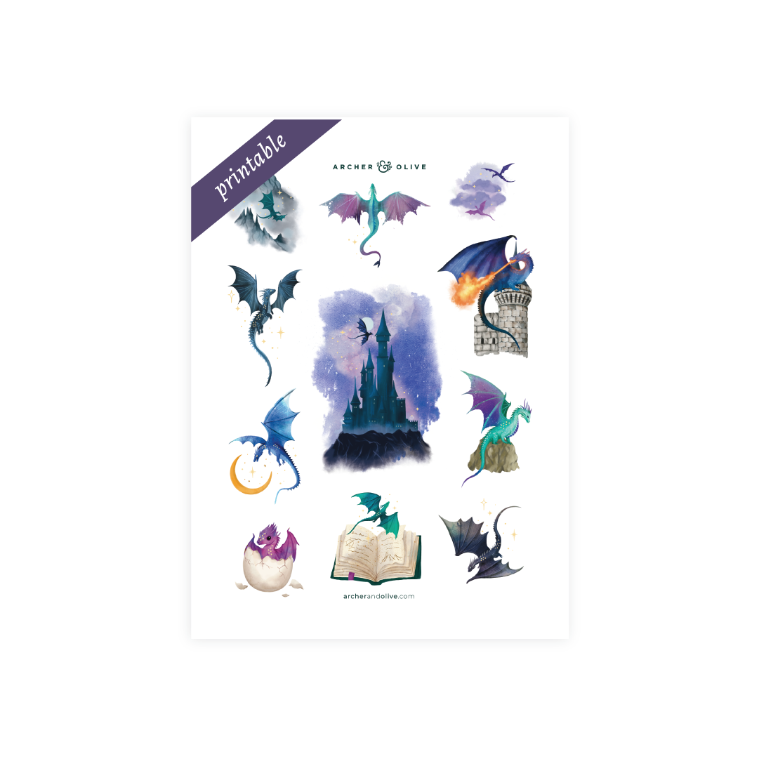 Printable Sticker: Dragon Spire - Archer and Olive