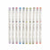Set of Calligraphic markers with colored caps on a white background