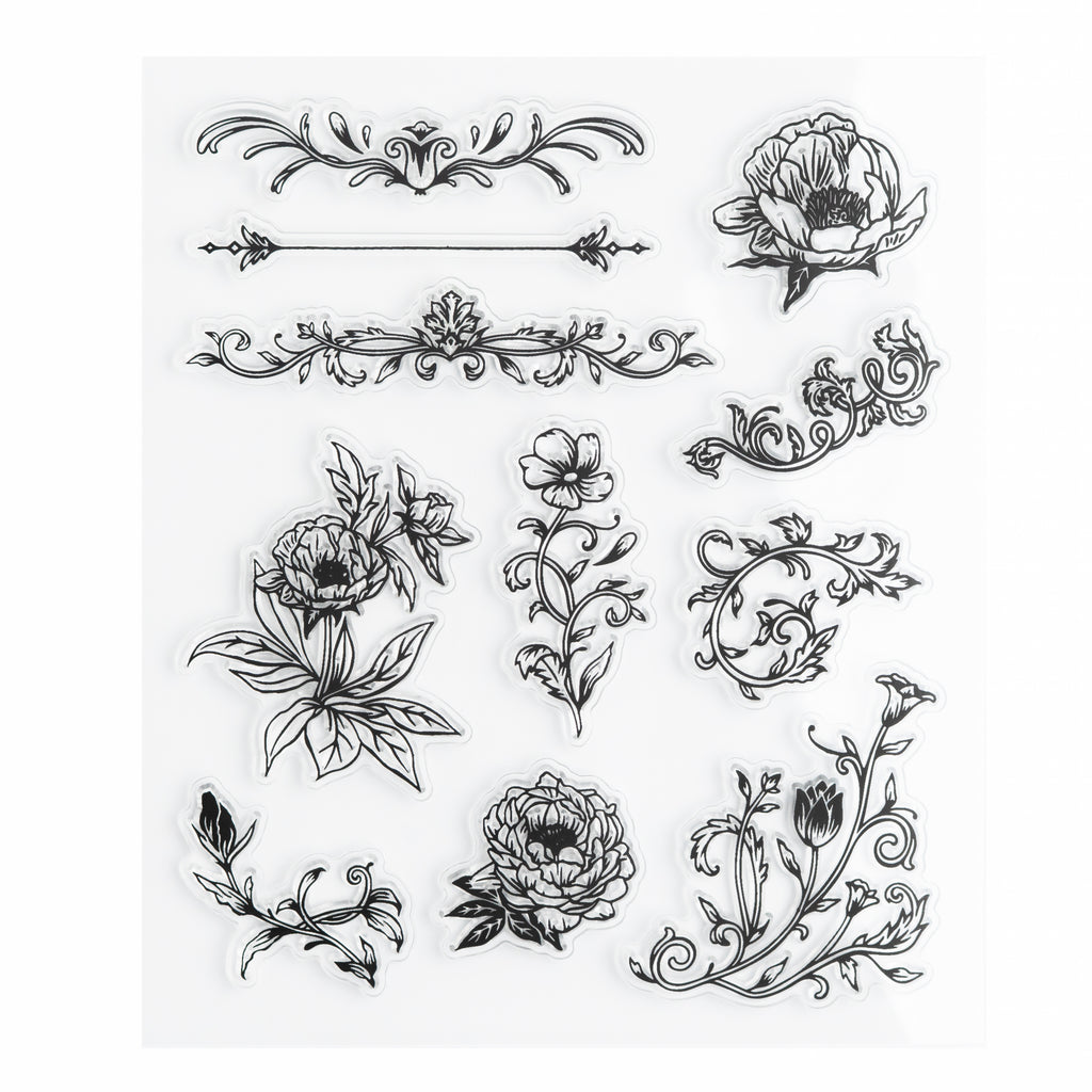Antique Floral Acrylic Stamps