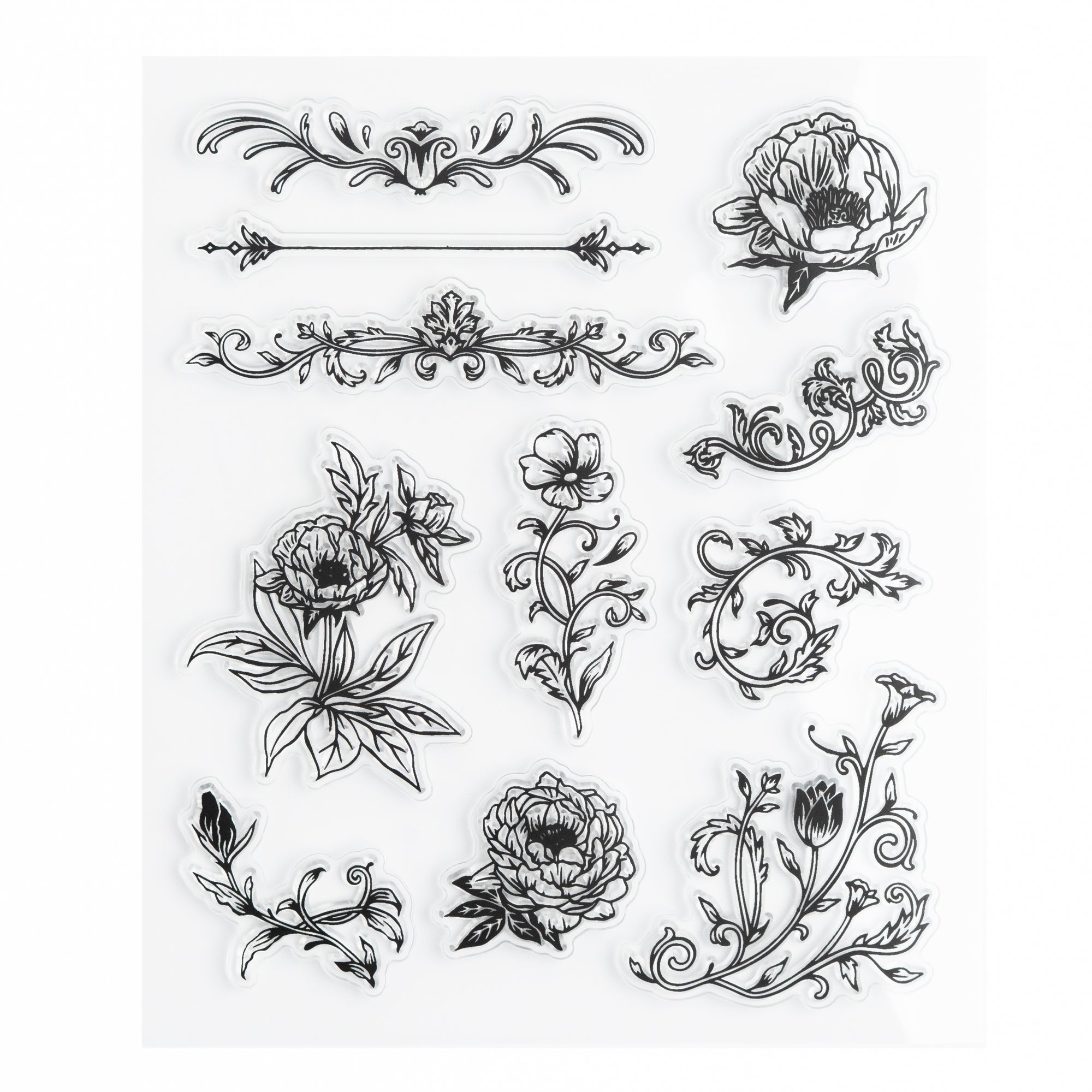 Antique Floral Acrylic Stamps