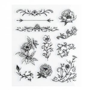 Antique Floral Acrylic Stamps