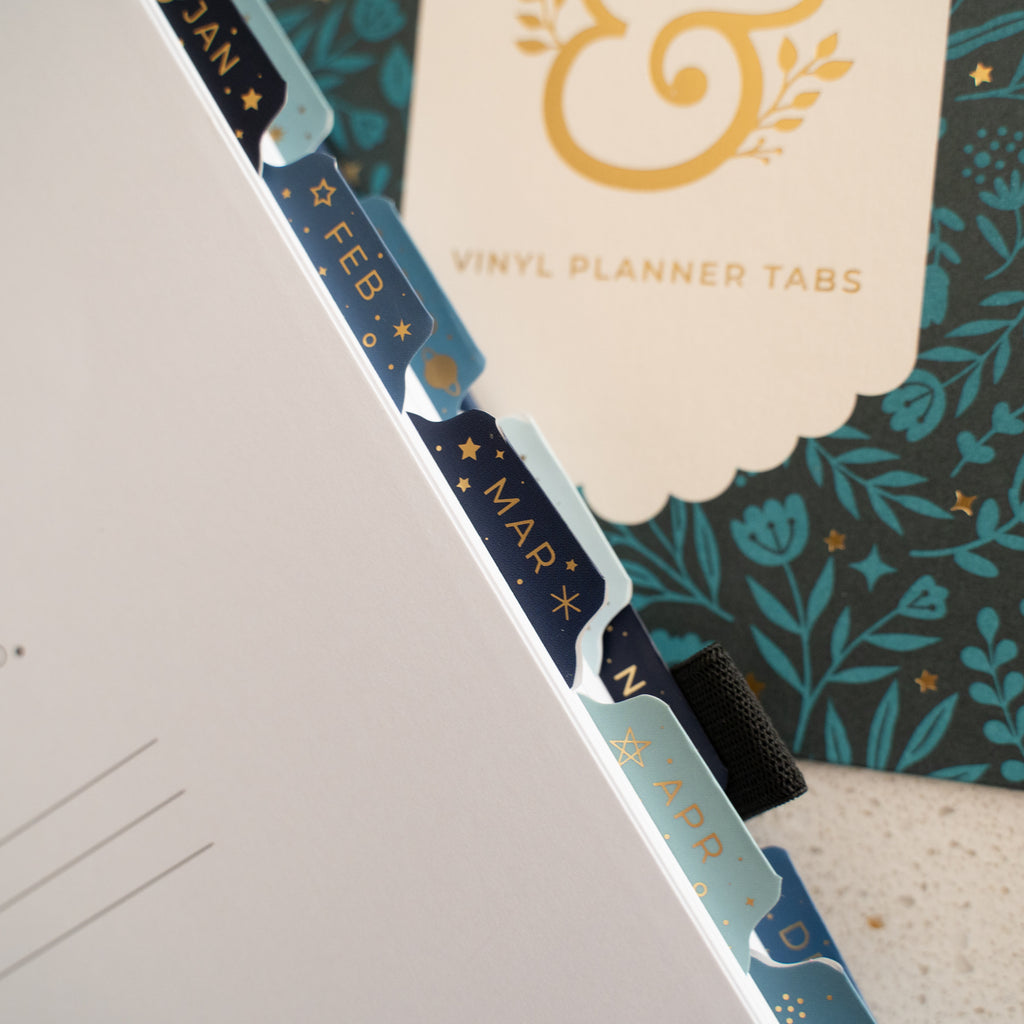 Vinyl Planner Tabs - Majestic Skies - Archer and Olive