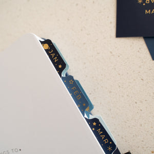 Vinyl Planner Tabs - Majestic Skies - Archer and Olive
