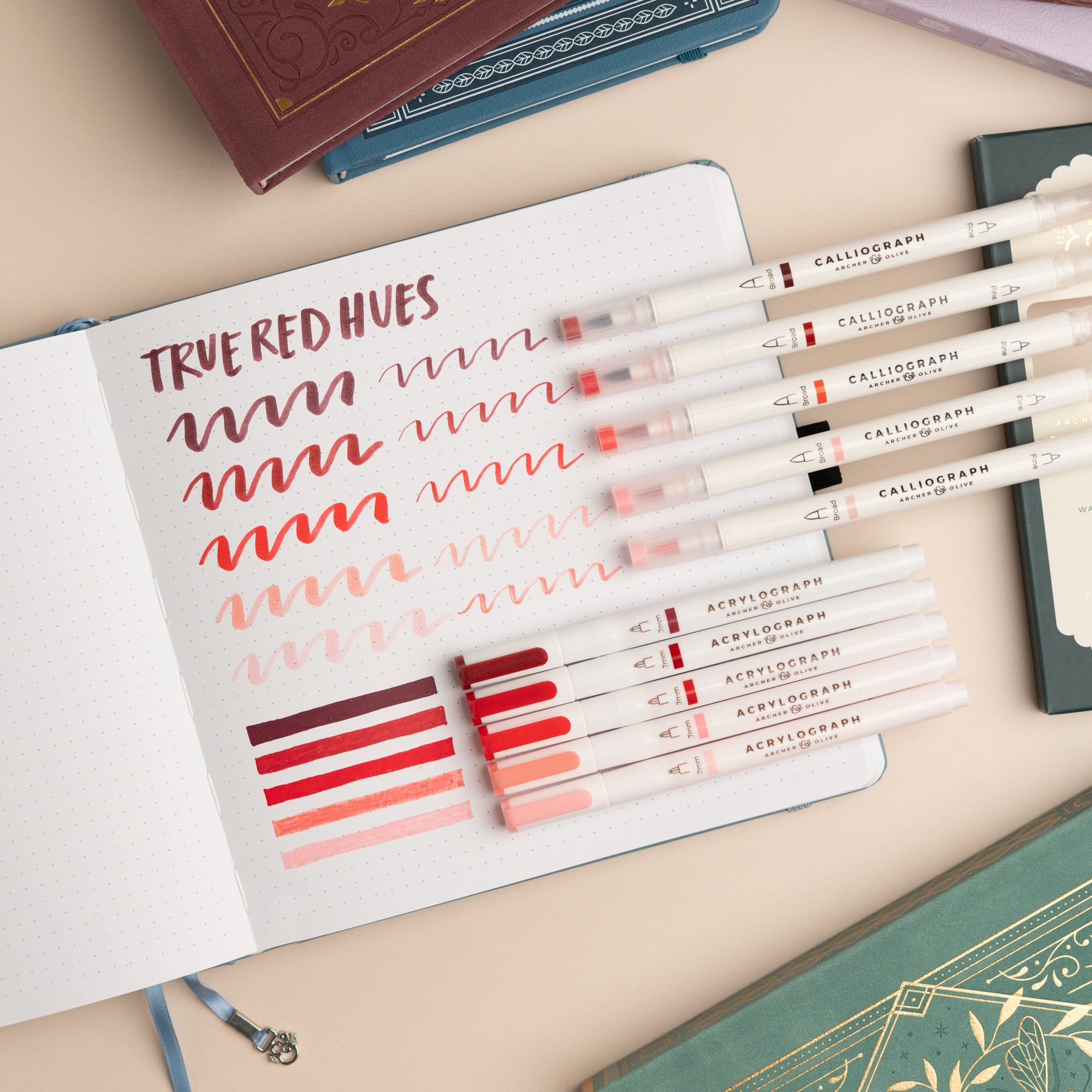 True Red Hues sets of 5 - Archer and Olive