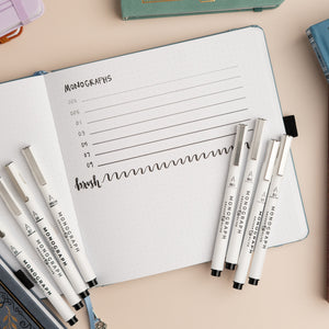 Monograph Brush Pens | Set of 3 - Archer and Olive