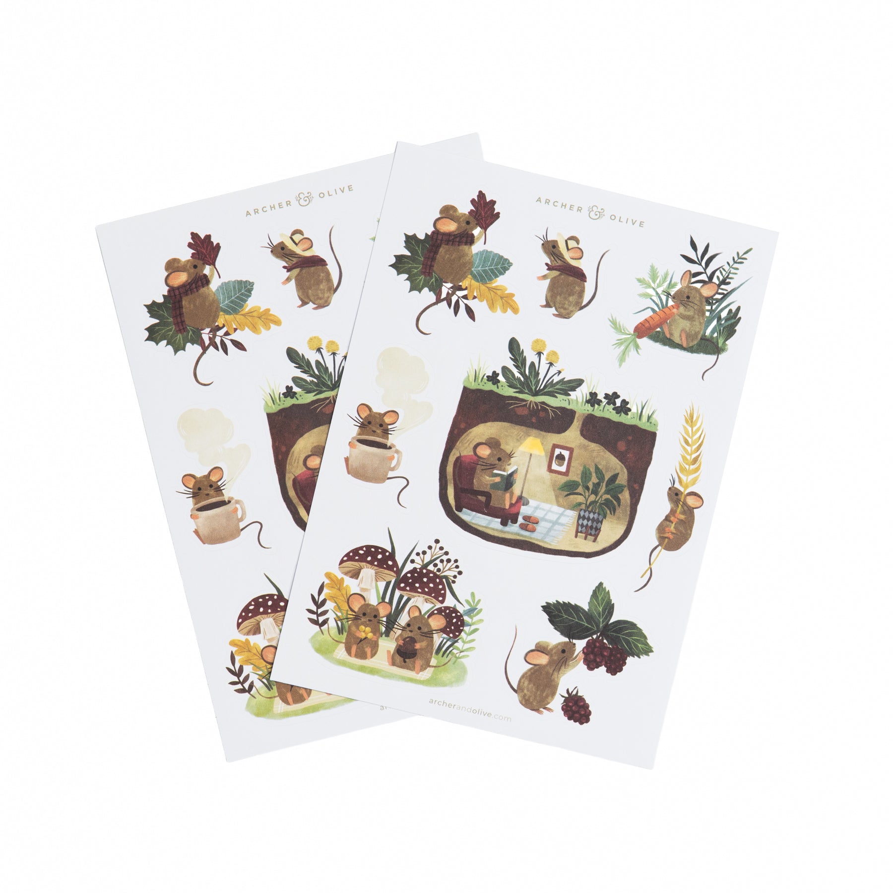Field Mouse Sticker Set Archer And Olive Field mouse sticker set archer and olive