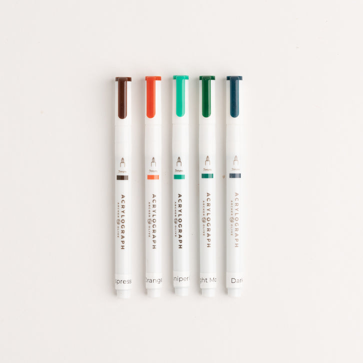 Acrylograph Pens Autumn Midnight: 5 Pack - Archer and Olive