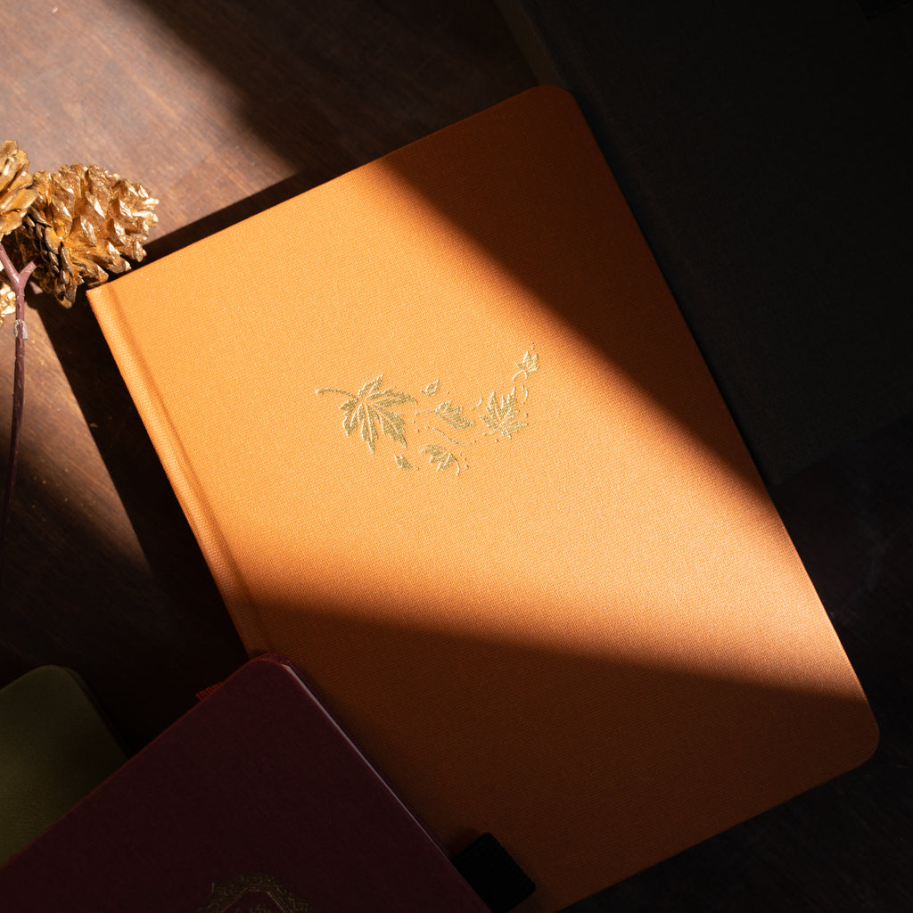 B5 Swirling Leaves: Dot Grid Notebook