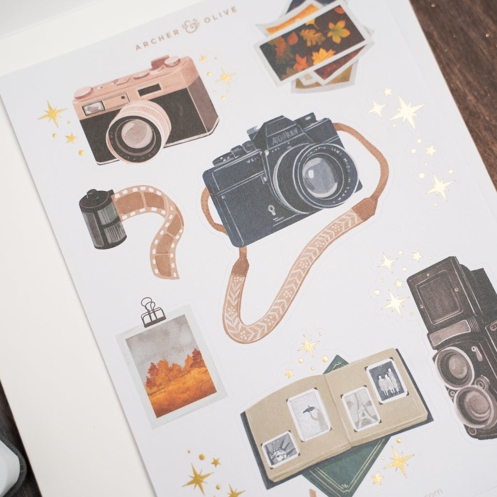 Vintage Camera Sticker Set | Archer and Olive