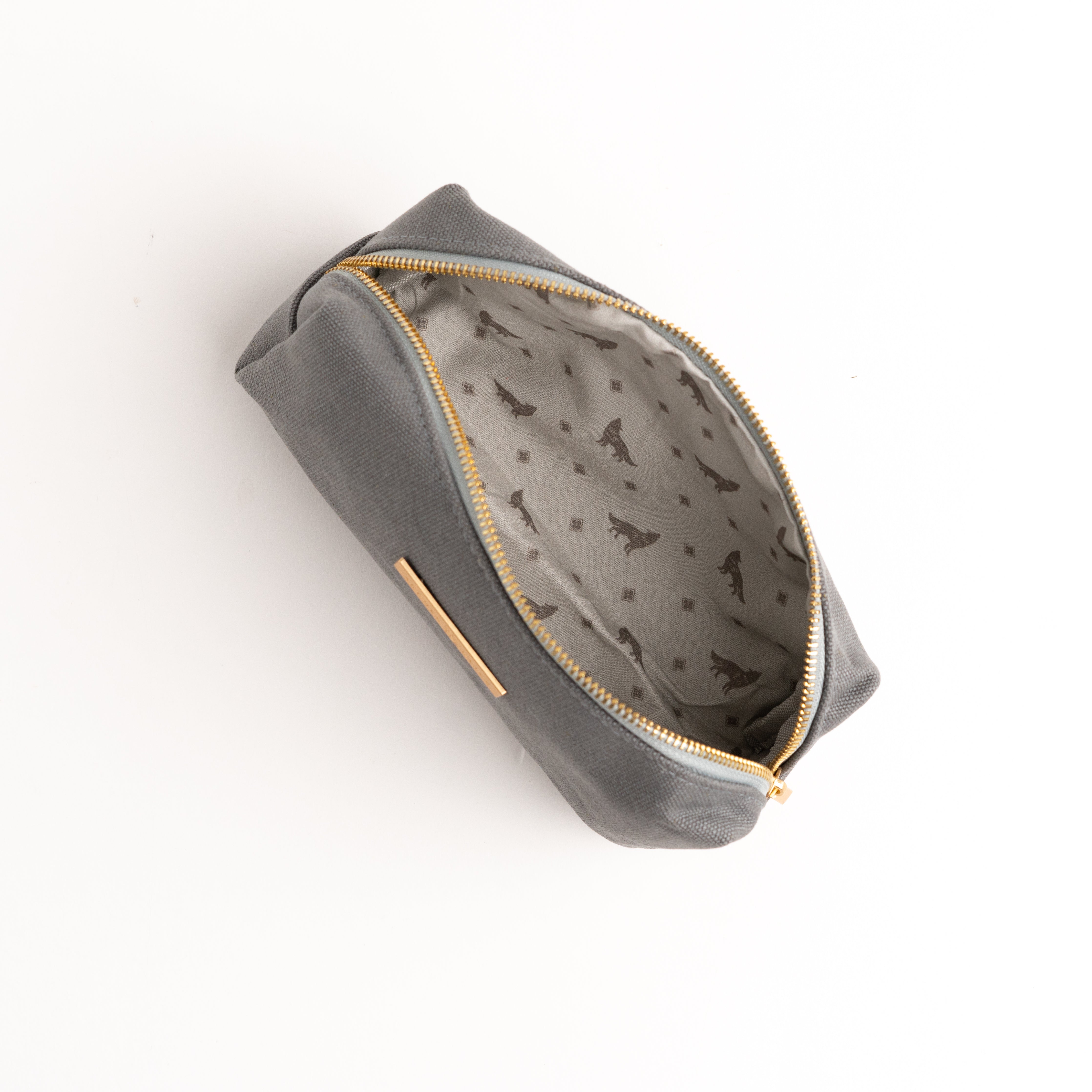 Wolf Lined Boxy Zipper Pouch - Archer and Olive