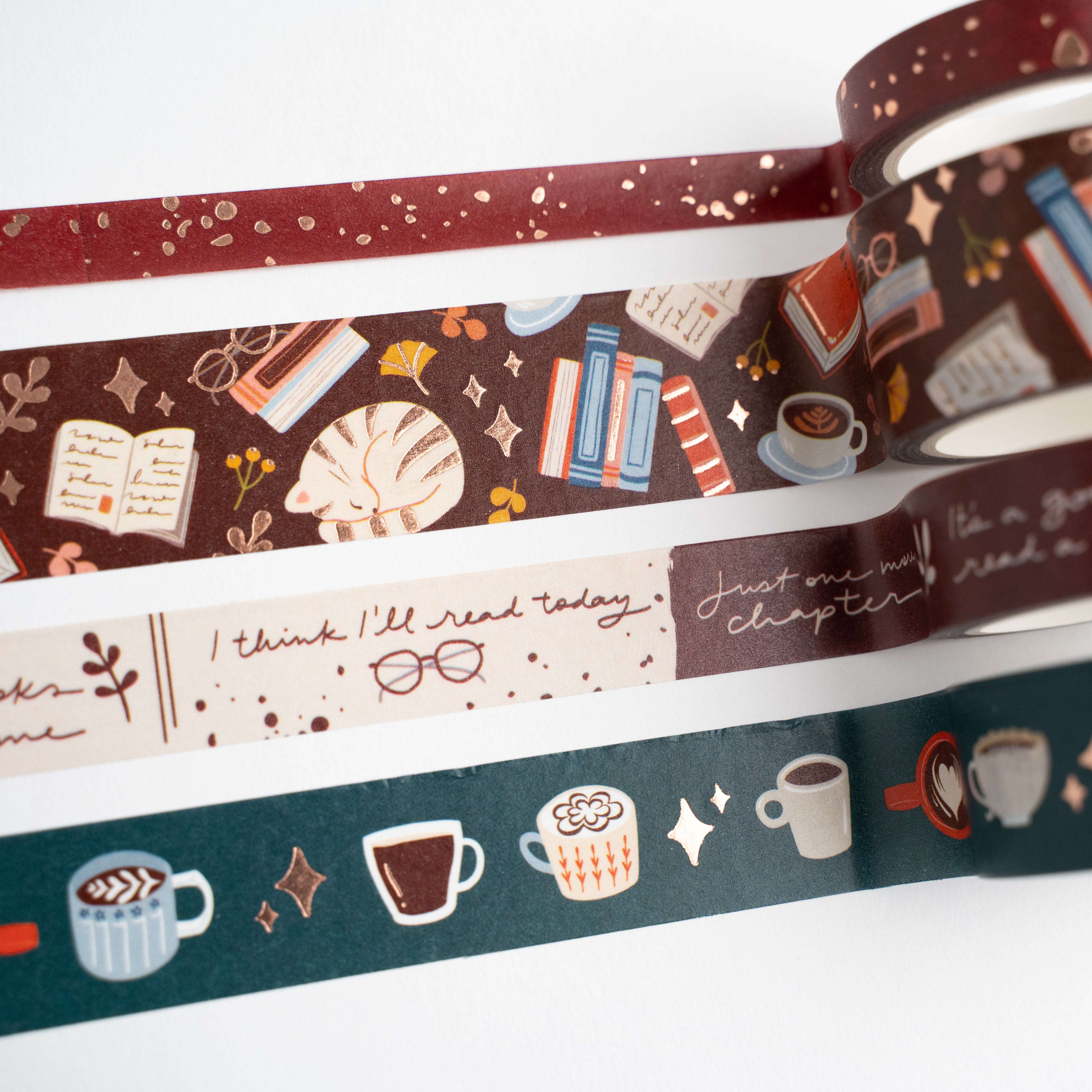Coffee and Books Washi Tape Set - Archer and Olive