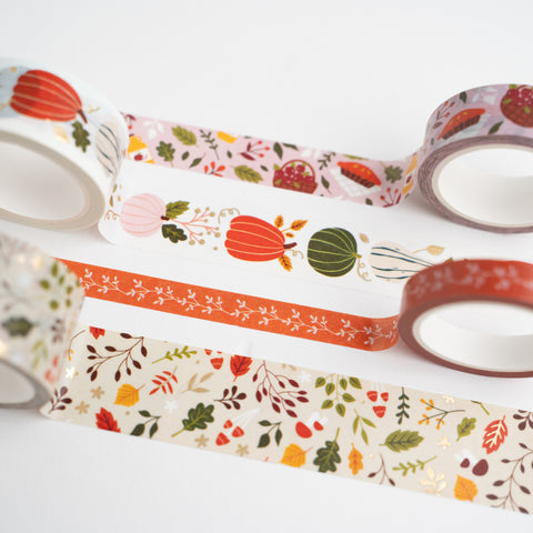 Pumpkin & Fall Foliage Washi Tape Set - Archer and Olive
