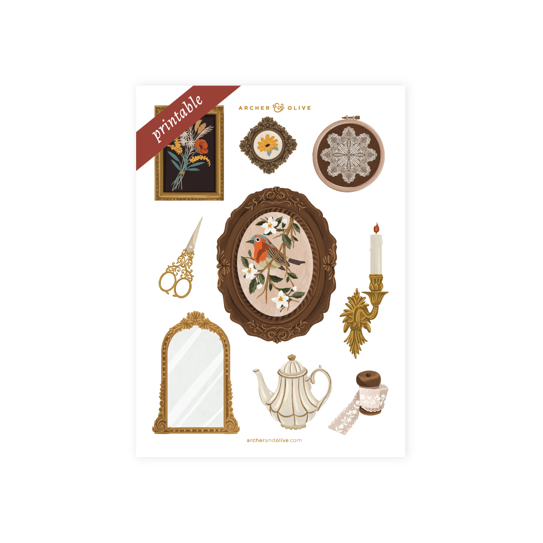 Frame Wall: Printable Stickers - Archer and Olive