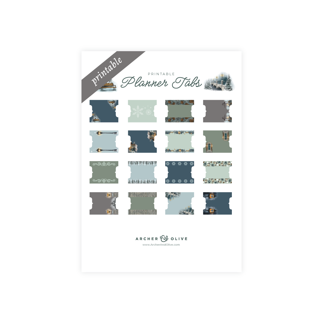 Printable Planner Tabs: Lamp Post