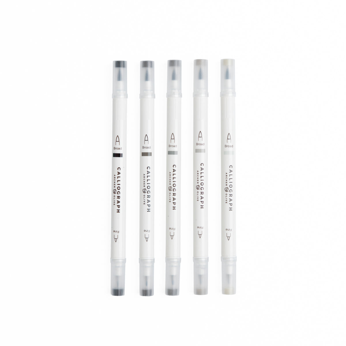 Grayscale Calliographs | Set of 5 - Archer and Olive