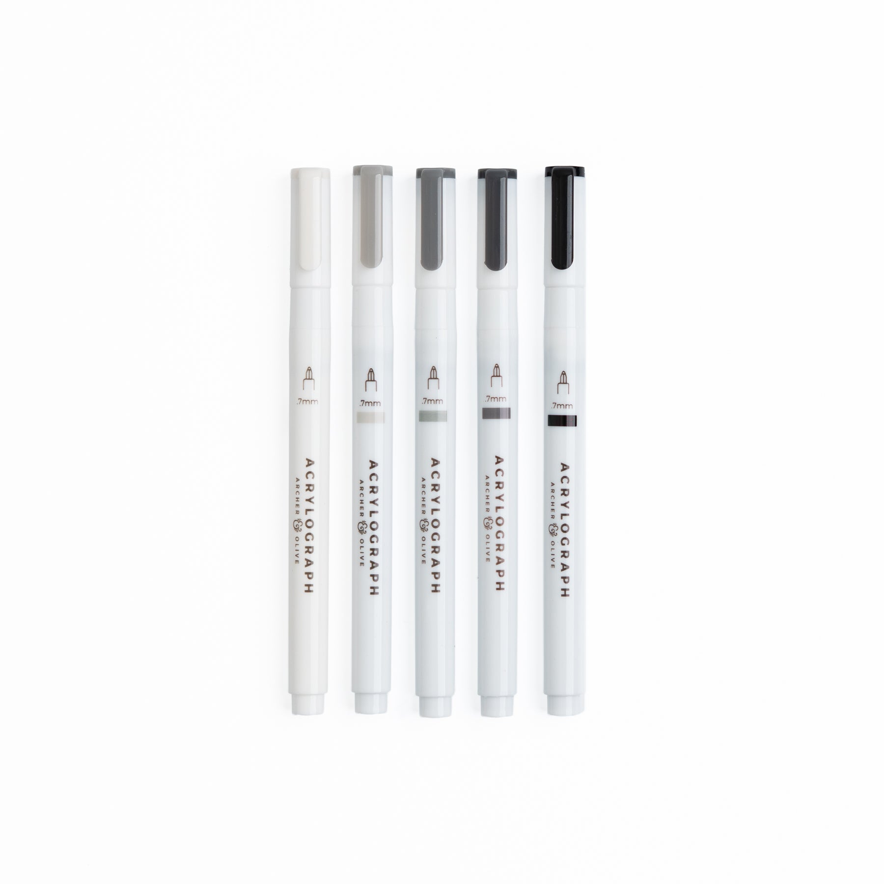 Grayscale Acrylographs | Set of 5 - Archer and Olive