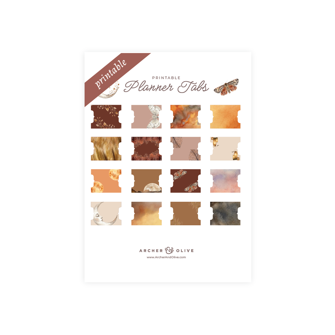 Harvest Moon | Printable Planner Tabs
