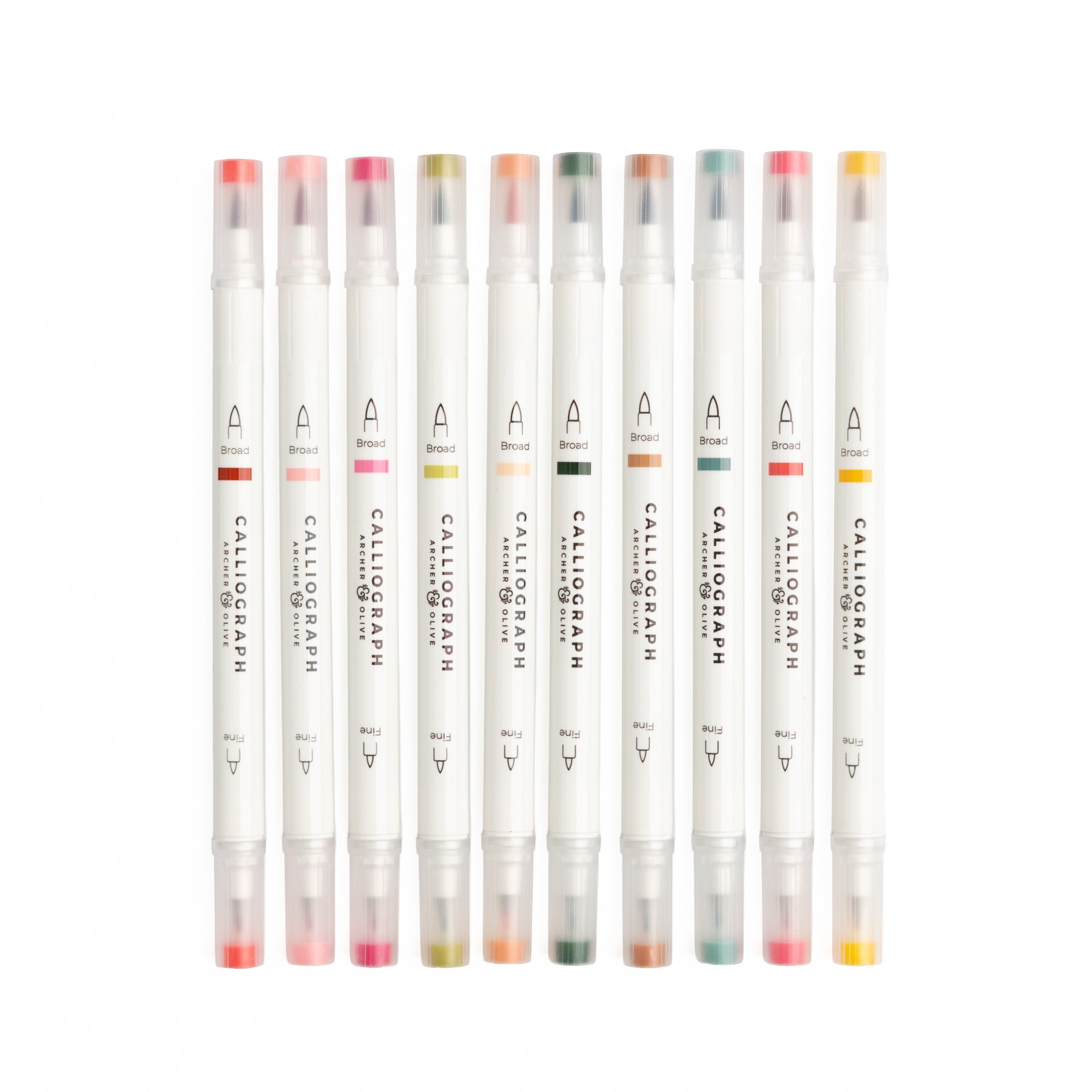 Meadow & Vine Set of 10 Calliograph Pens - Archer and Olive