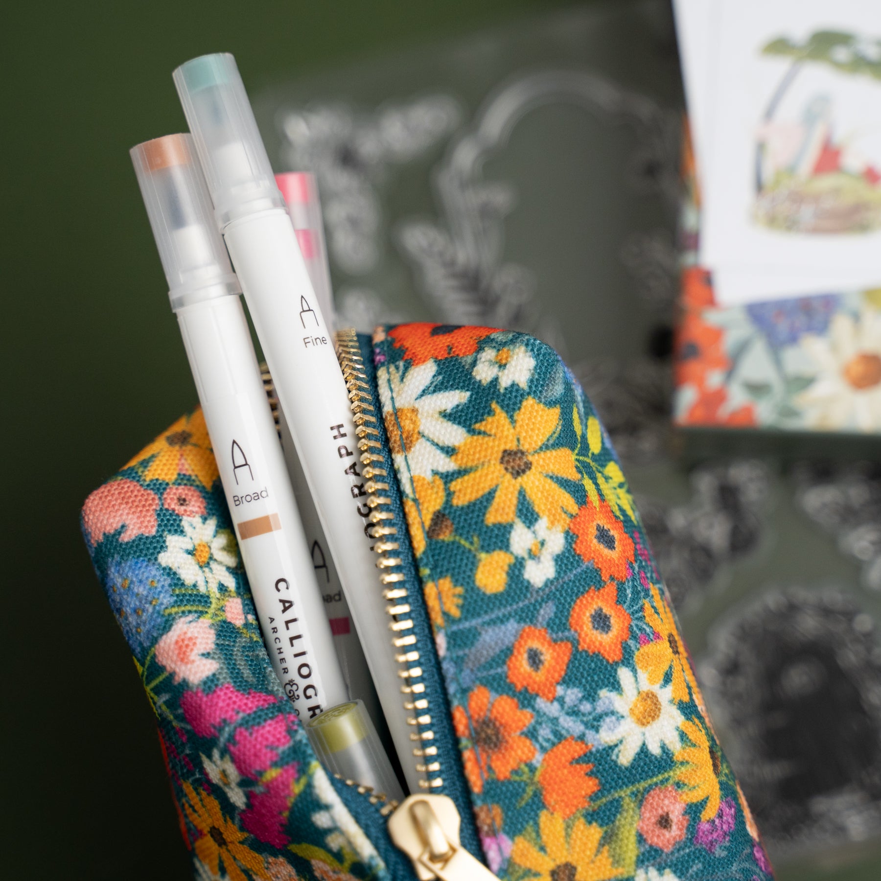 Meadow & Vine Boxy Zipper Pouch - Archer and Olive