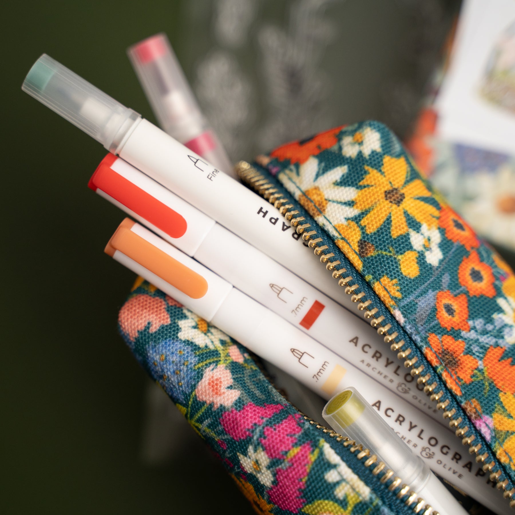 Meadow & Vine Boxy Zipper Pouch - Archer and Olive