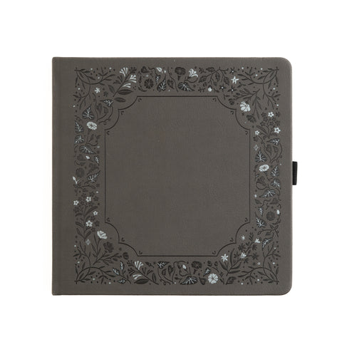 8x8 Dot Grid Notebook: Midnight Floral in Gray - Archer and Olive