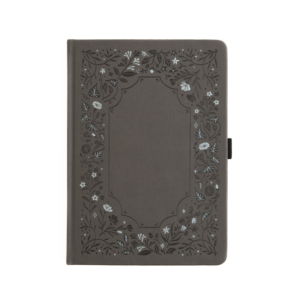 A5 Dot Grid Notebook: Midnight Floral in Gray - Archer and Olive