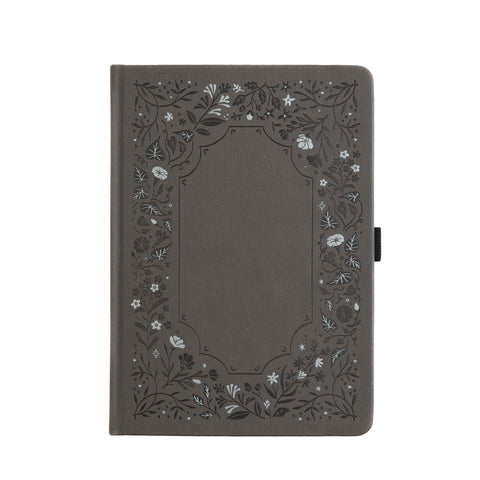 A5 Dot Grid Notebook: Midnight Floral in Gray - Archer and Olive