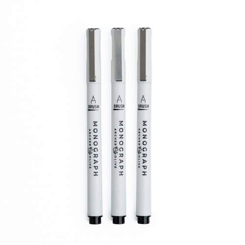 Monograph Brush Pens - Set of 3 - Archer and Olive